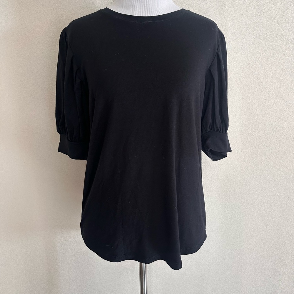 Frame Denim Black Puff Sleeve Tee - Picture 5 of 8